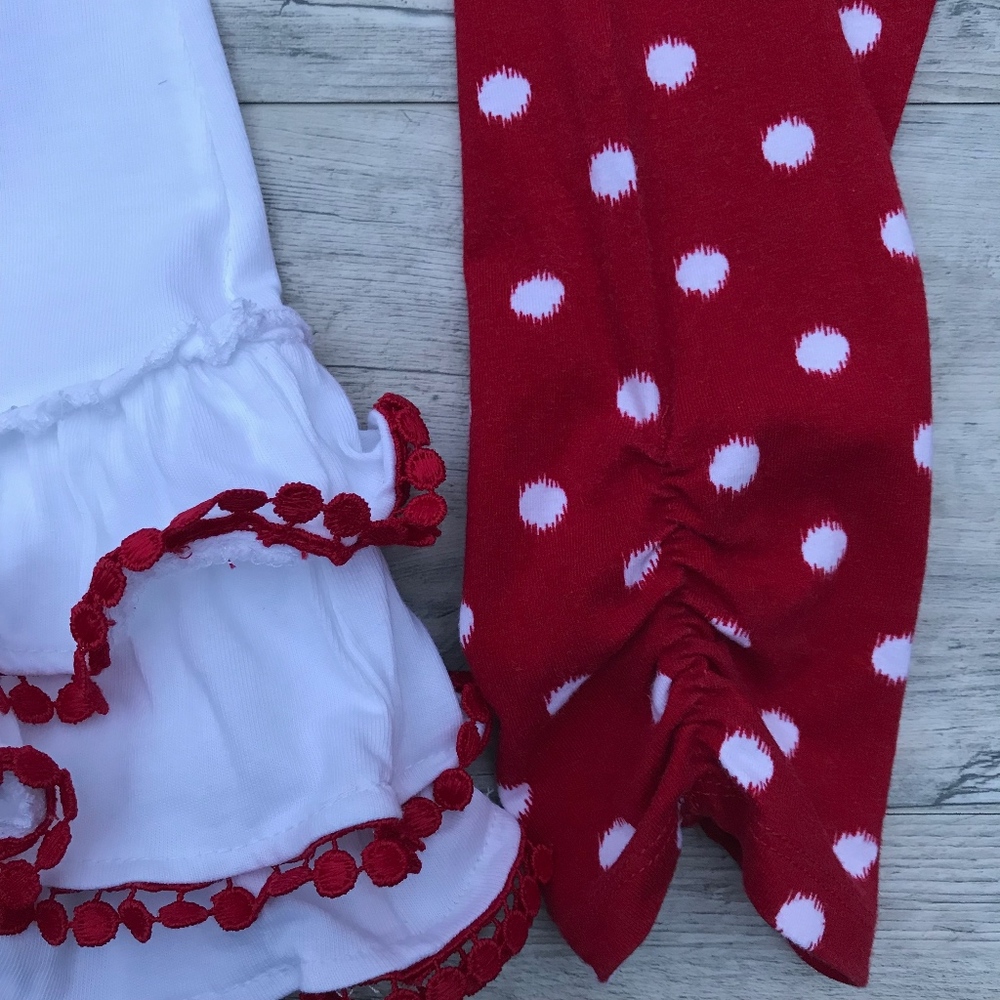 HARTSTRINGS RUFFLE TOP WITH MATCHING LEGGINGS SIZE - Picture 3 of 6